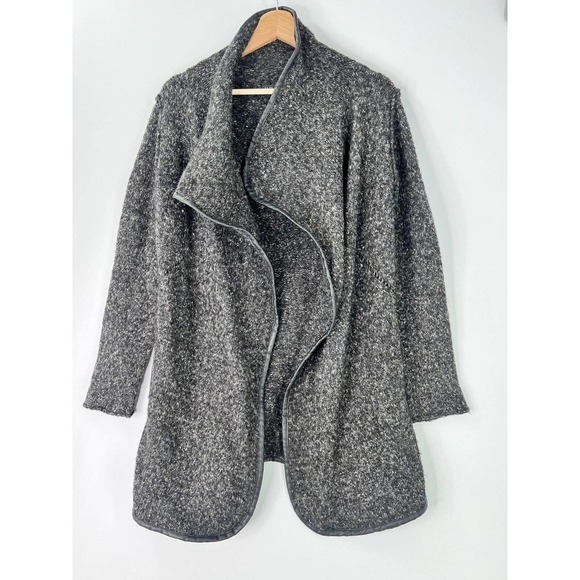 ParkHurst Wool Blend Draped Cardigan Sweater Back Zippers Gray Women's Small - Picture 1 of 7